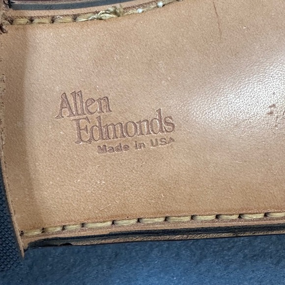 Allen Edmonds Nashua Brown Leather Woven Tassel Kiltie Loafers Mens 8.5 EEE